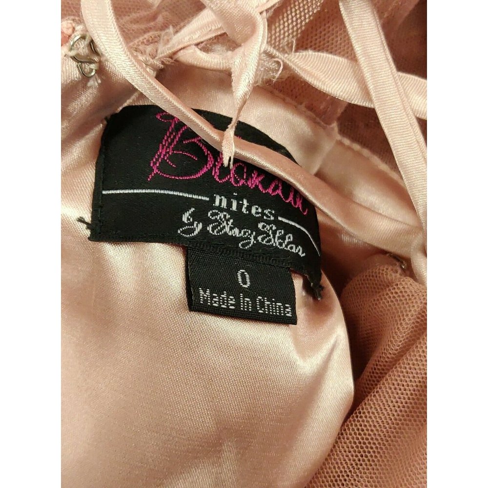 Blondie Nites Juniors Size 0 Pink Strapless Mesh - Picture 15 of 16